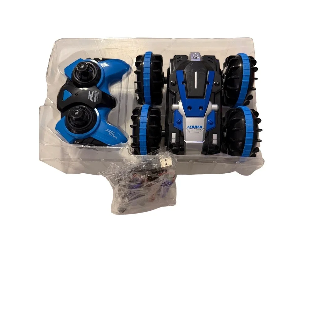 2.4GHz Amphibious RC Stunt Car Water‎ Land Racing Vehicle Rechargeable Blue